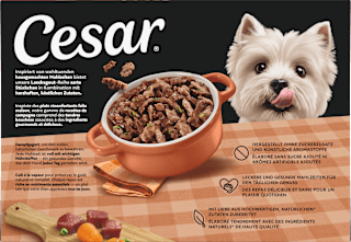 Nassfutter Hund Landküche Vielfalt in Sauce, Multipack (8x150 g) Cesar