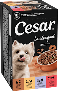 Nassfutter Hund Landküche Vielfalt in Sauce, Multipack (8x150 g) Cesar
