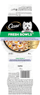 Nassfutter Hund mit Ente, Reis & Karotten, fresh bowls Cesar