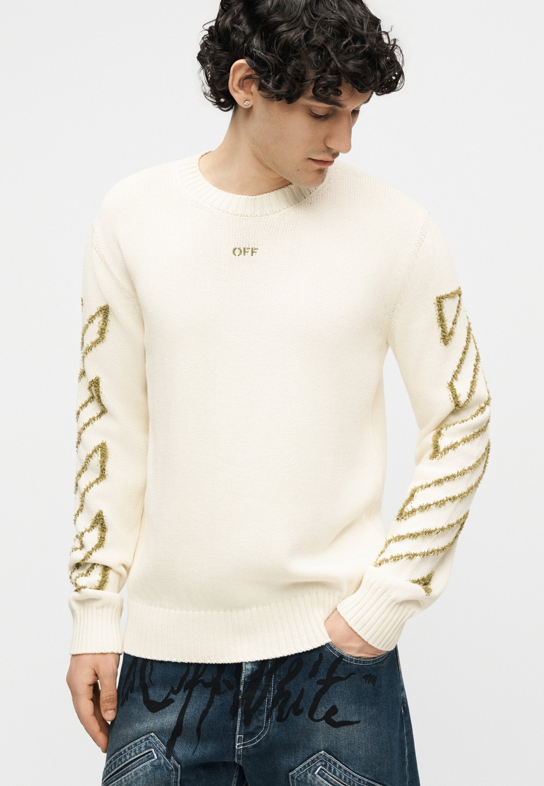OFF-WHITE DIAG OUTLINE CREW NECK