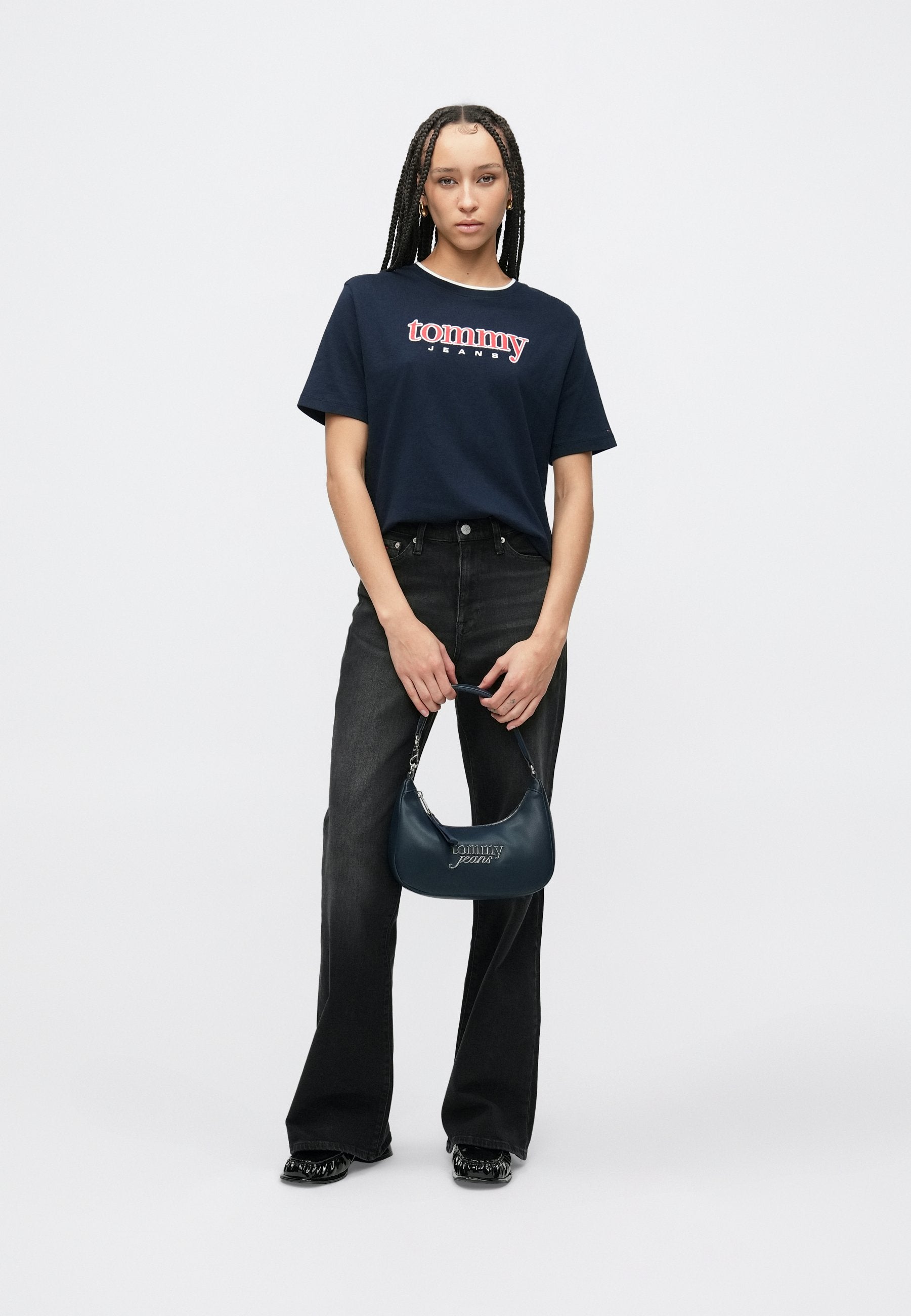 Tommy Jeans HIGH RISE FLARED BLACK JEANS