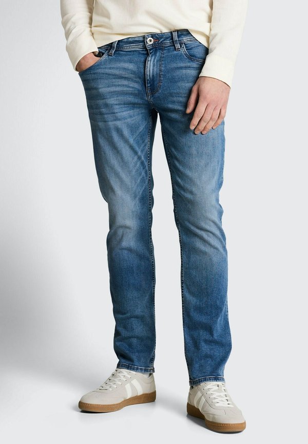 TOM TAILOR TTMARVIN STRAIGHT FIT - Straight leg jeans - mid stone bright blue denim