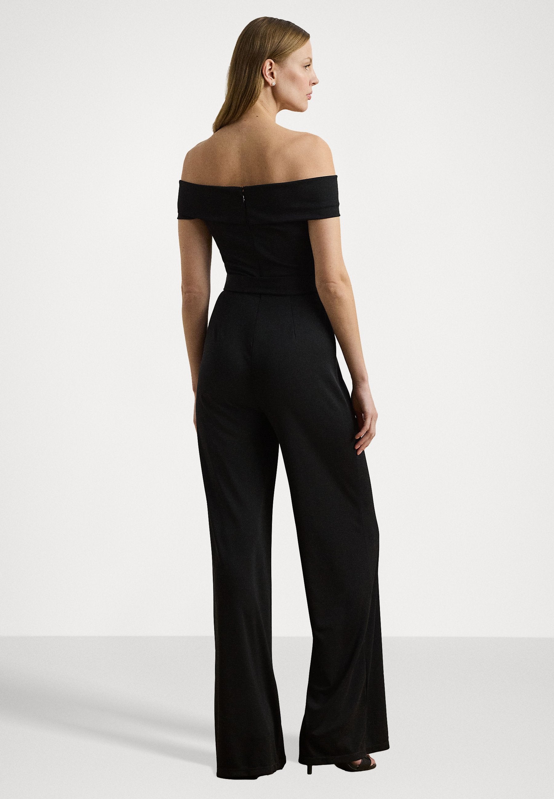 Lauren Ralph Lauren BELTED JERSEY OFF THE SHOULDER JUMPSUIT