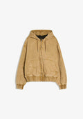 Bershka ZIP-UP  - Denim jacket - camel