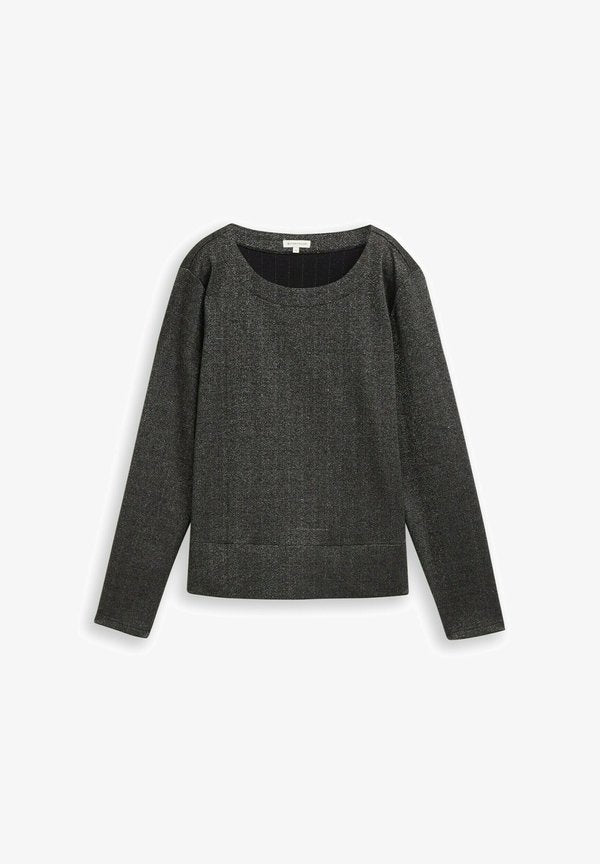 TOM TAILOR LANGARMSHIRT MIT GLITZER-EFFEKT - Long sleeved top - glitter fabric