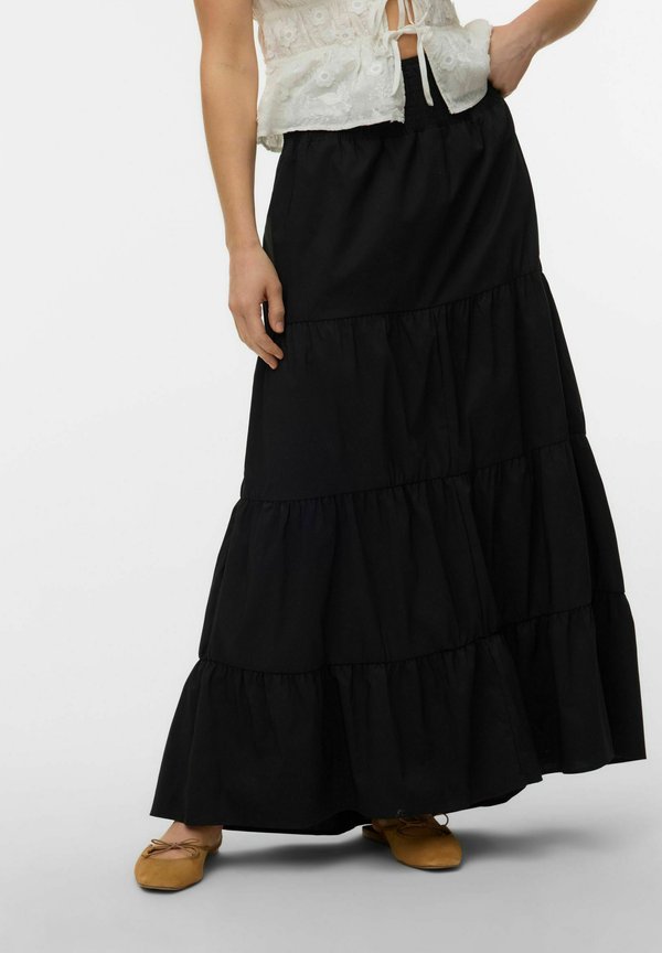 Vero Moda A-line VMLOTUS High waist Long - Maxi skirt - black