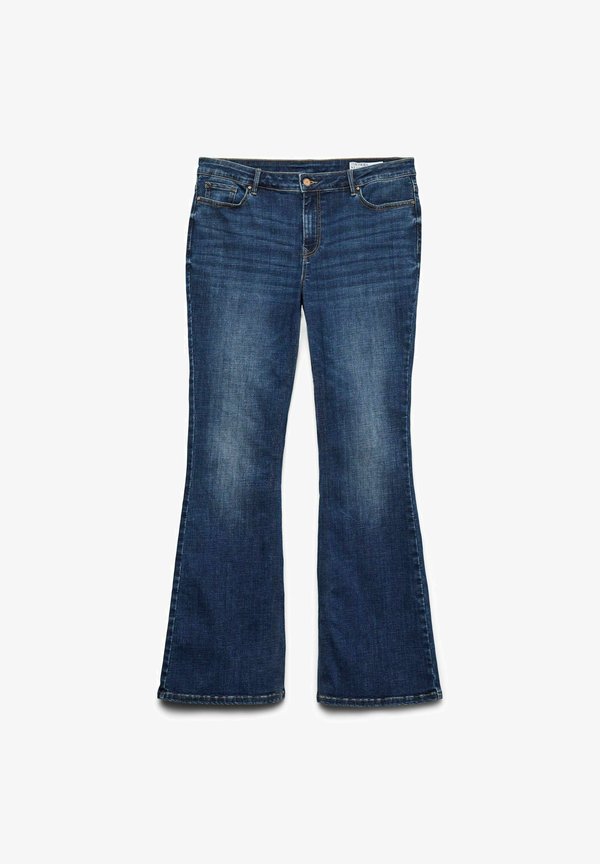Vero Moda Curve Flared fit VMCFLASH Mid rise - Bootcut jeans - dark blue denim