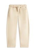 ESSENTIAL LOOSE BARREL LEG TWILL TROUSERS Media 1