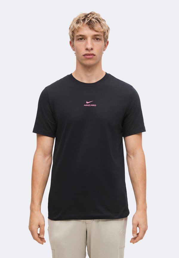 Nike Performance TEE - Sports T-shirt - black/hyper pink
