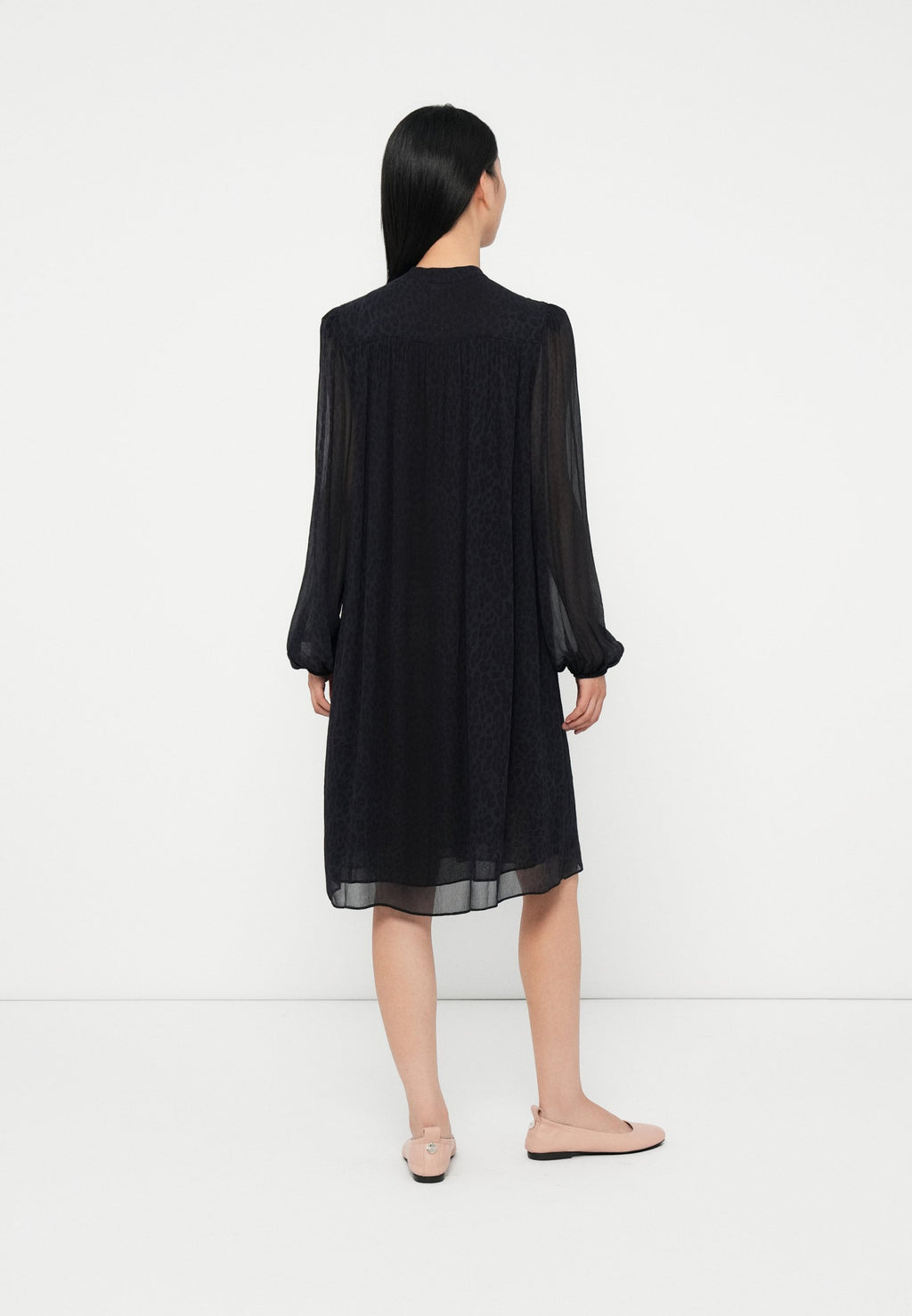 lala Berlin DRESS DEMI VISCOSE DARK NAVY LEO