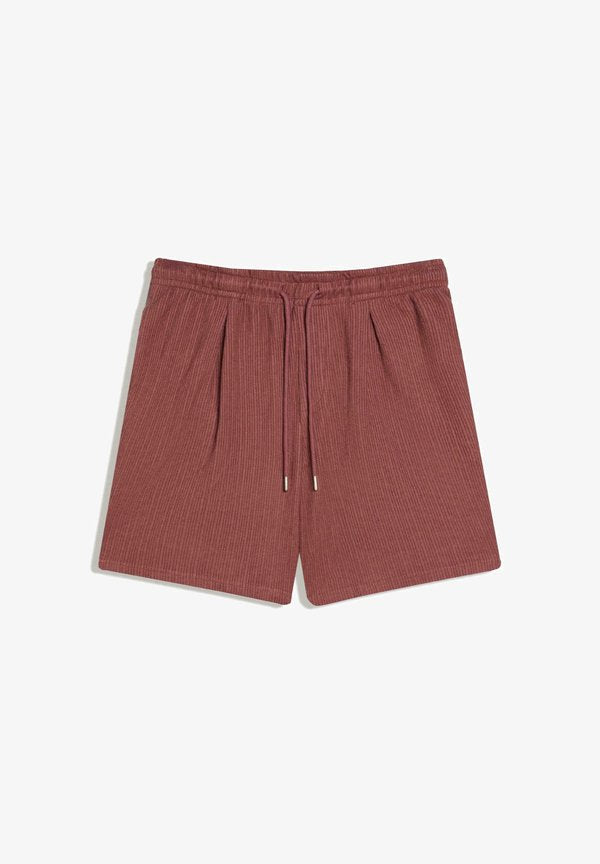 Bershka TEXTURED PLUSH - BERMUDA SHORTS 01397238 - Shorts - bordeaux