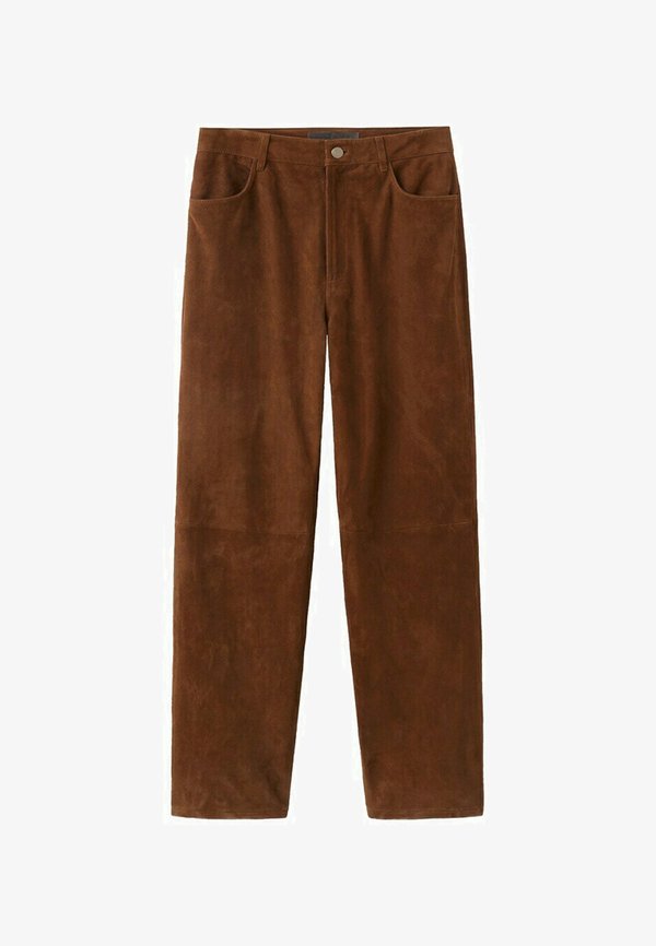 Mango Leather trousers - brown