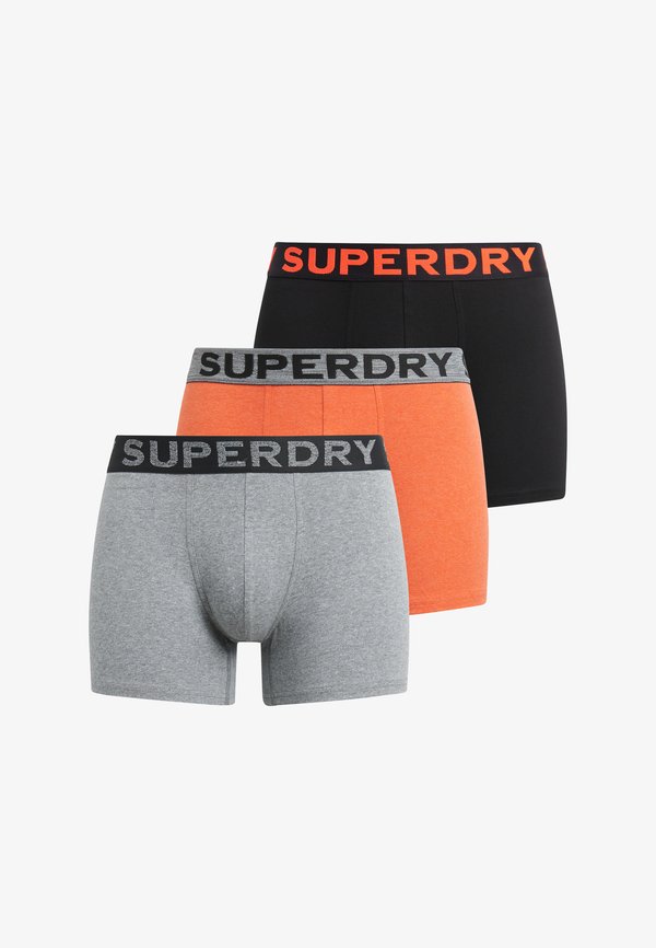 Superdry & Co 3 PACK - Boxer briefs - black bright orange marl grey marl