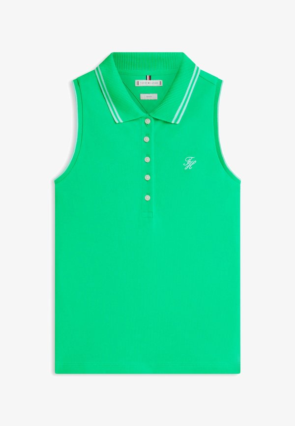 Tommy Hilfiger 1985 SLIM FIT PIQUE SLEEVELESS POLO SHIRT - Polo shirt - jade wink