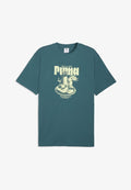 Puma GRAPHIC RELAXED  BREAKFAST TEE - Print T-shirt - emerald ice