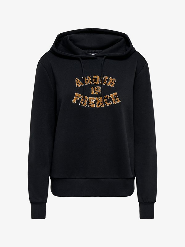 ONLY HOODIE ONLMAIA SWEATSHIRT - Hoodie - black