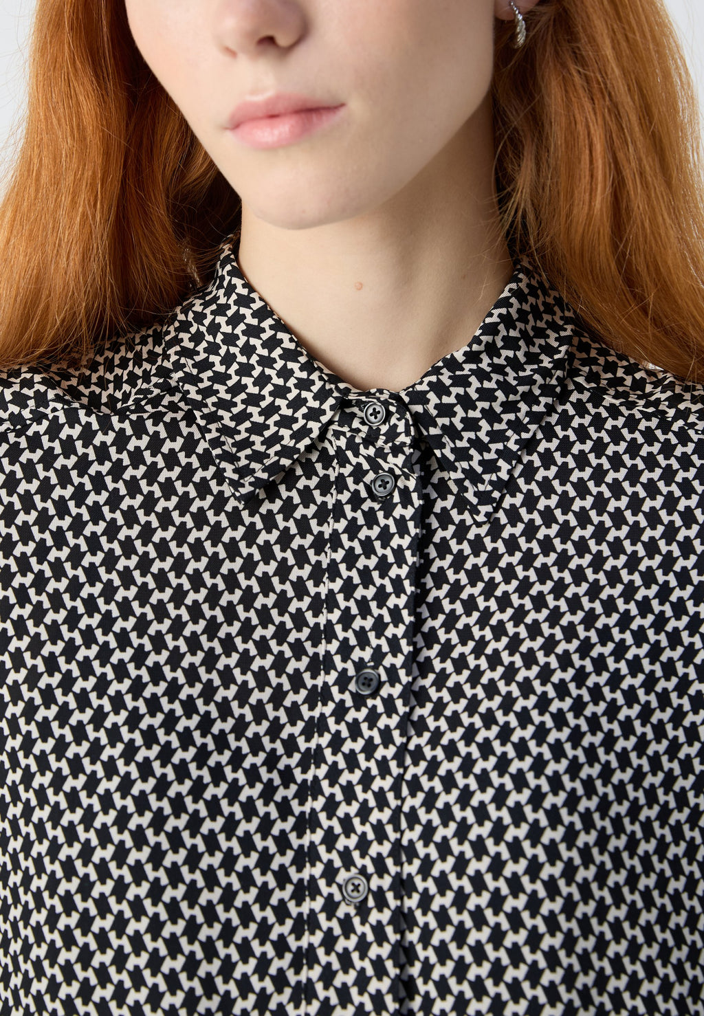 Marc O'Polo DRESS A-SHAPE SHIRT STYLE VOLANT SKIRT LONG SLEEVE KENT COLLAR