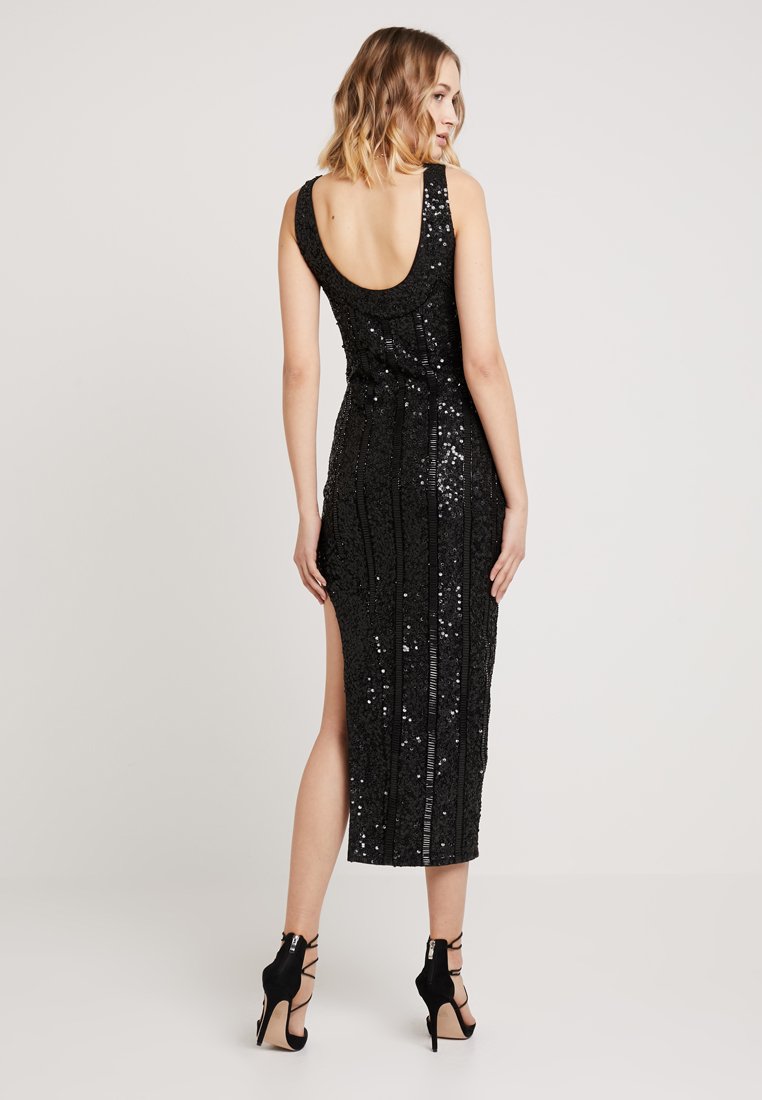 Missguided PEACE + LOVE SCOOP BACK EMBELLISHED MIDI DRESS