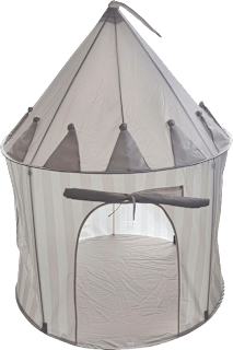 Spielzelt Pop-up aus Polyester Zirkus, grau/weiß (100x130cm) Cleoleo