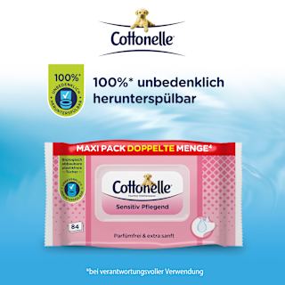 Feuchtes Toilettenpapier Sensitiv Pflegend, Maxi Pack Cottonelle