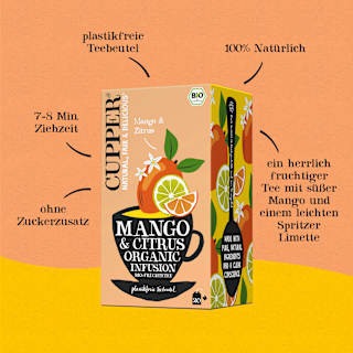 Früchtetee mit Mango & Limette (20 Beutel) Cupper