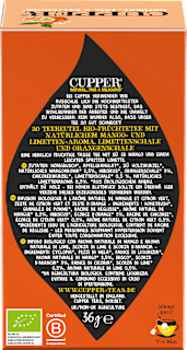 Früchtetee mit Mango & Limette (20 Beutel) Cupper