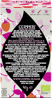 Früchtetee "Skinni Vanilli" mit Erdbeere & Vanille (20 Beutel) Cupper