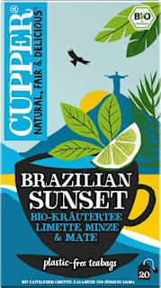 Kräutertee "Brazilian Sunset" mit Limette, Minze & Mate (20 Beutel) Cupper