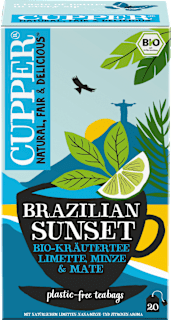 Kräutertee "Brazilian Sunset" mit Limette, Minze & Mate (20 Beutel) Cupper