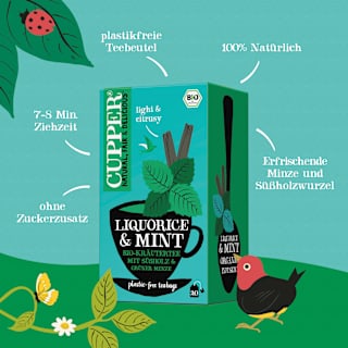 Kräutertee mit Süßholz & Minze (20 Beutel) Cupper