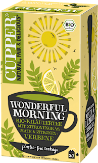 Kräutertee "Wonderful Morning" mit Zitronengras, Mate & Zitronenverbene (20 Beutel) Cupper
