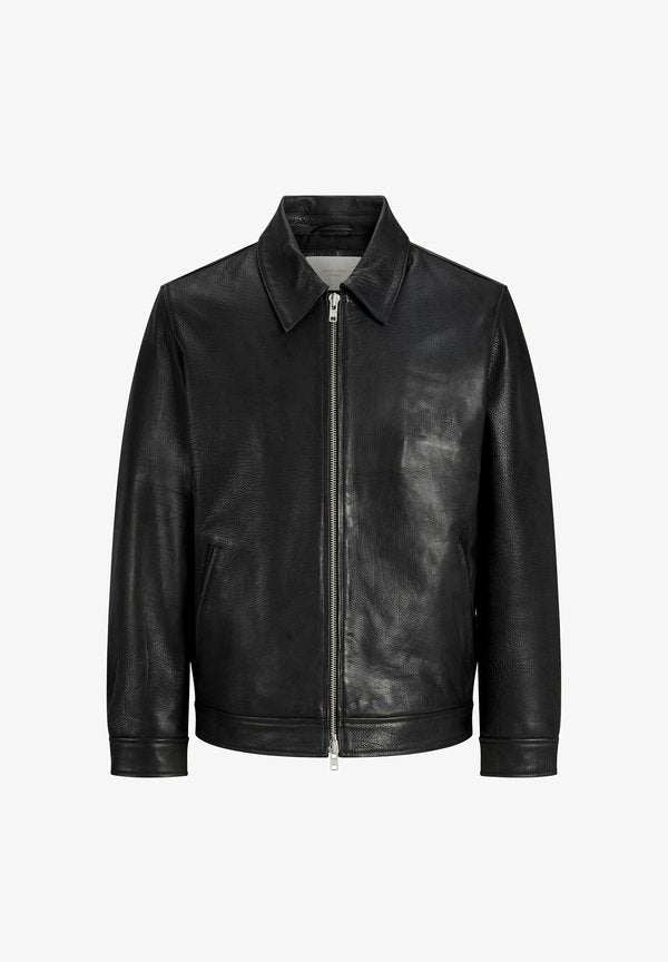 Jack & Jones Leather Leather - Leather jacket - black