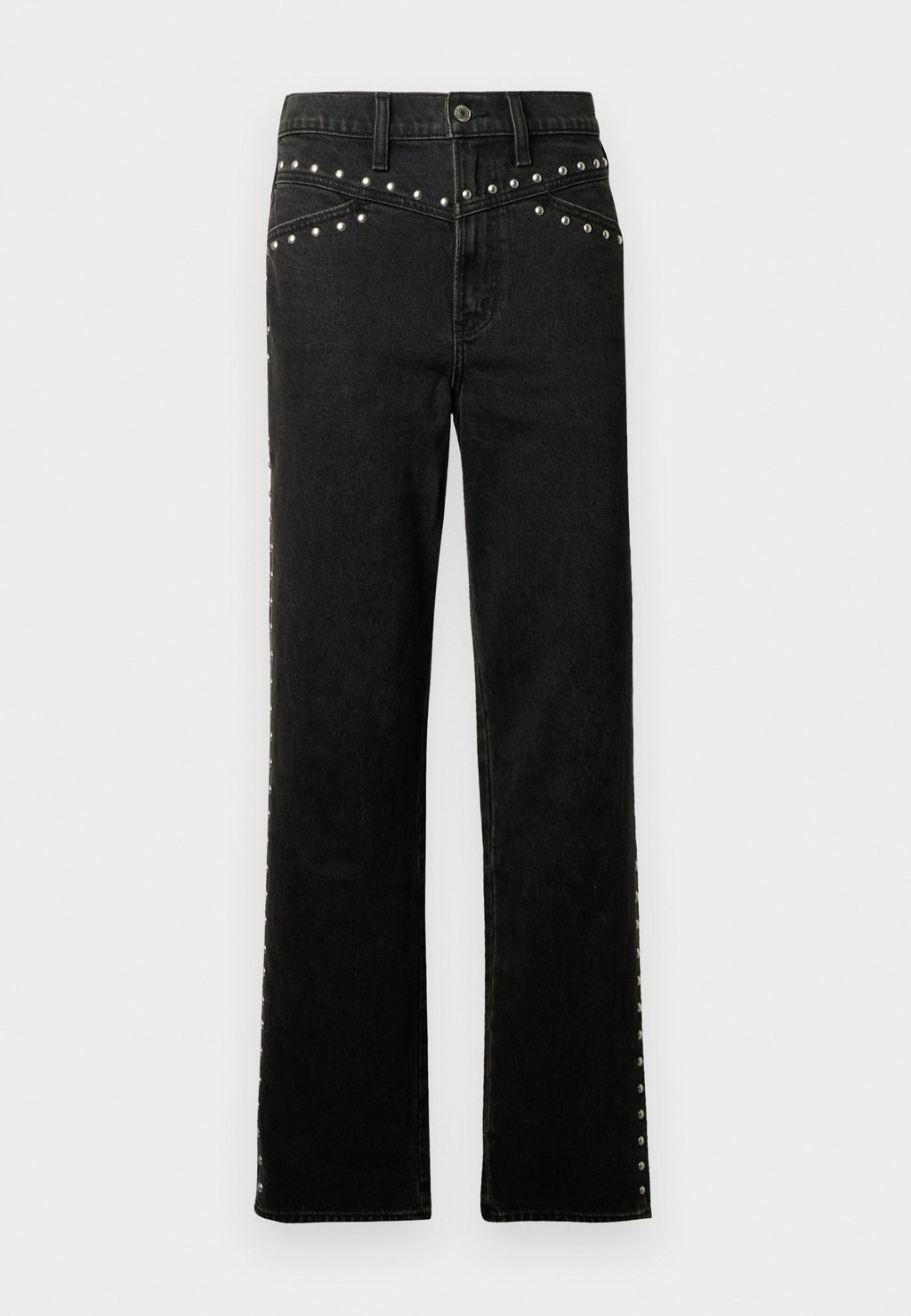 Abercrombie & Fitch WASHED BLACK STUDDED STRAIGHT