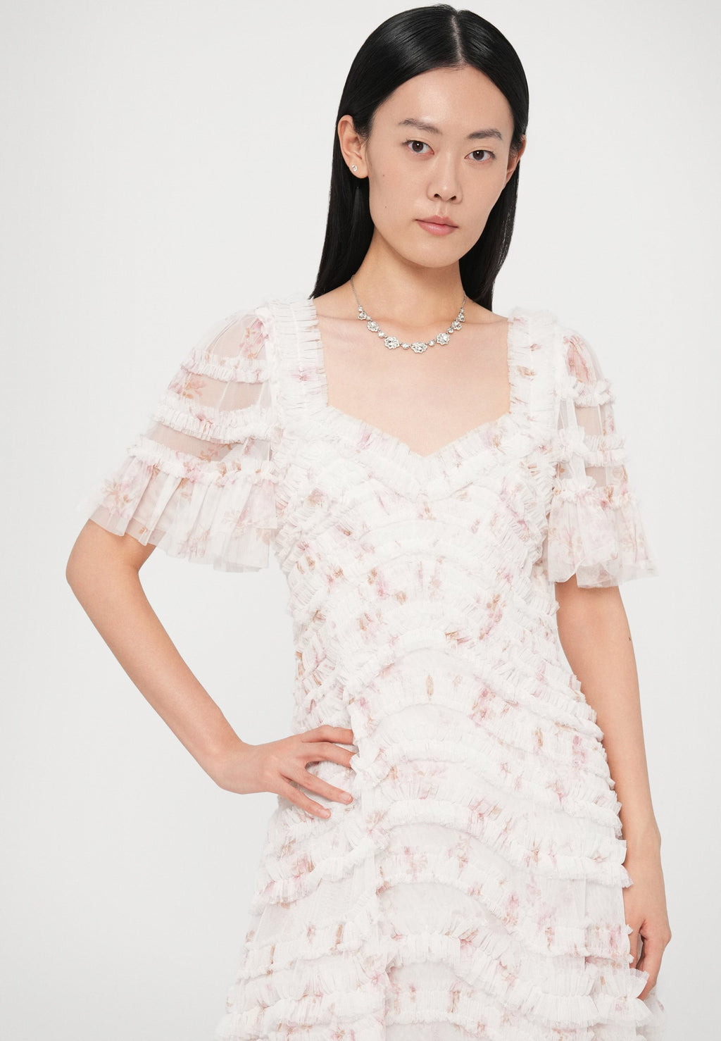 Needle & Thread MAGNOLIA DITSY AMARA RUFFLE GOWN