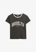 Superdry & Co ATHLETIC ESSENTIAL RINGER - Print T-shirt - charcoal