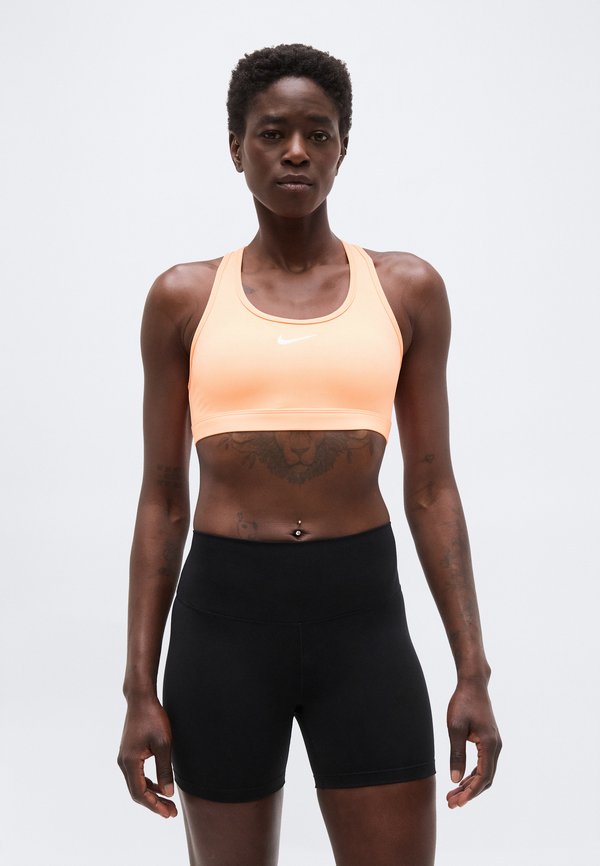 Nike Performance BRA - Medium support sports bra - orange pulse/white