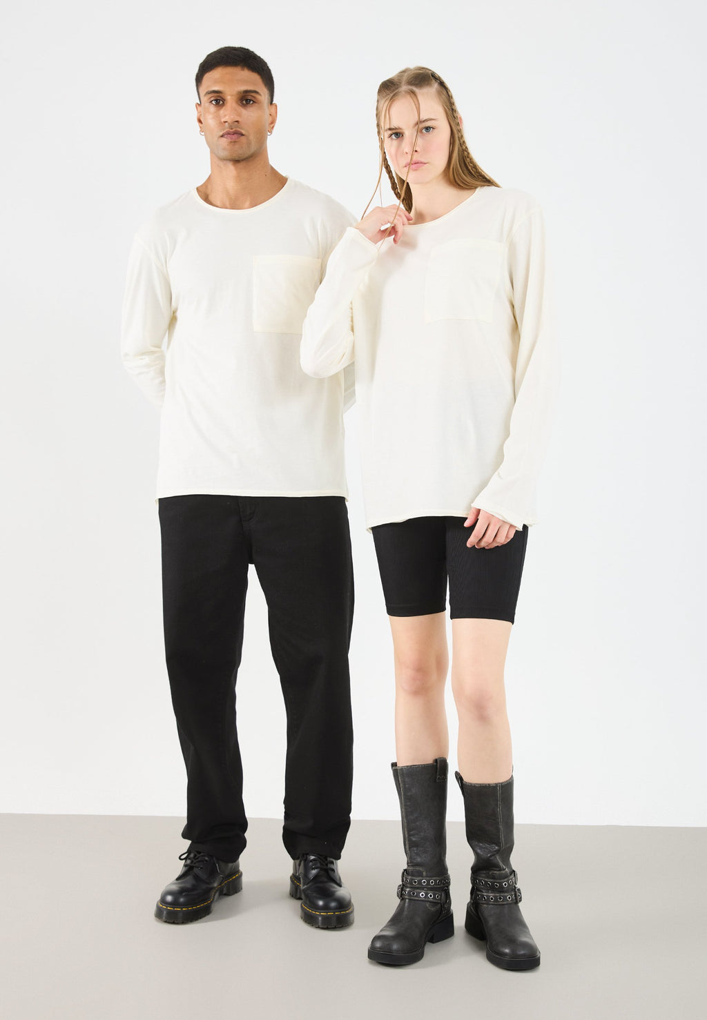 YOURTURN SLOUCHY LONG SLEEVED TOP WITH POCKET UNISEX