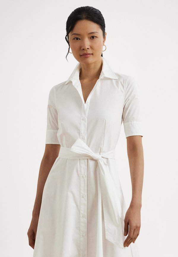 Lauren Ralph Lauren BELTED COTTON-BLEND SHIRTDRESS