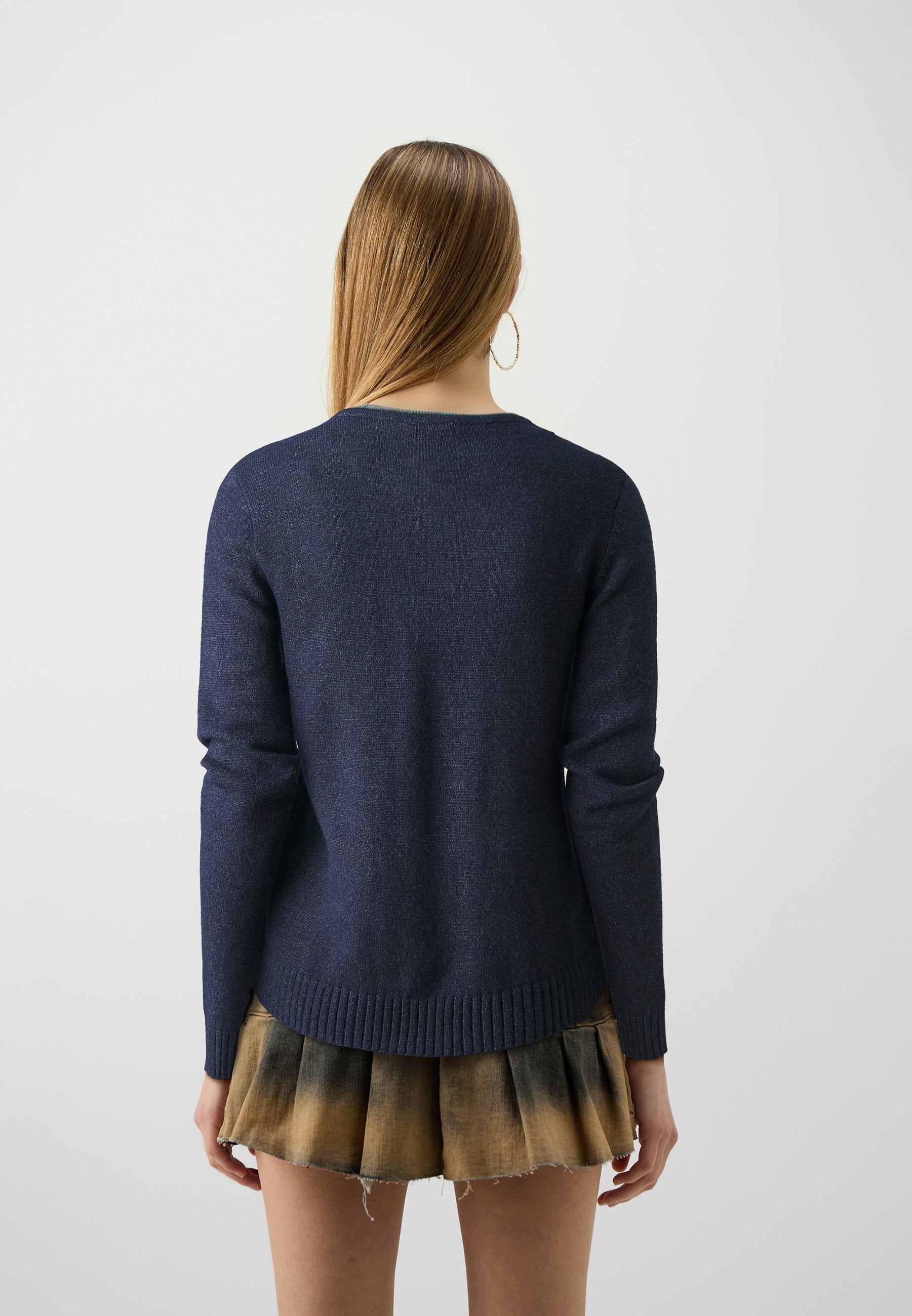 VILA VIRIL V-NECK L/S KNIT TOP - NOOS