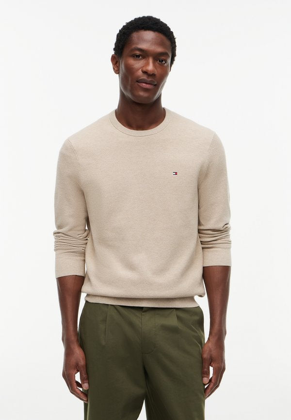 Tommy Hilfiger ESSENTIAL STRUCTURE CREW NECK - ELEVATED ESSENTIALS - Jumper - batique khaki heather