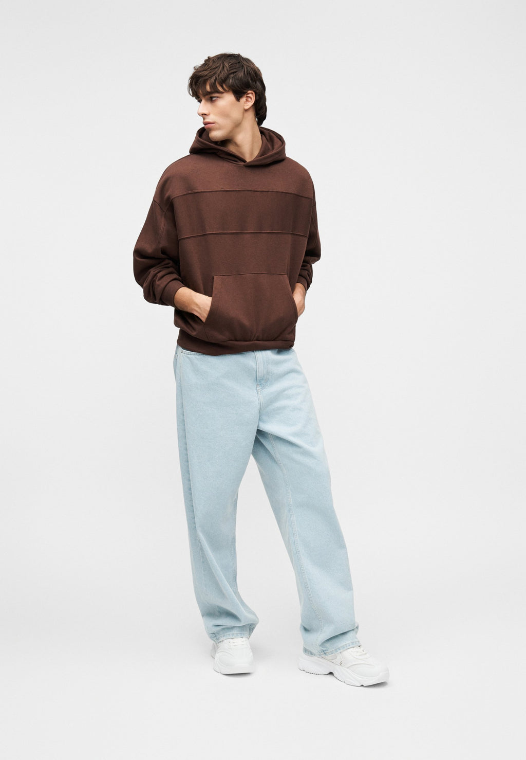 YOURTURN UNISEX RELAXED FIT PANNELED HODDIE