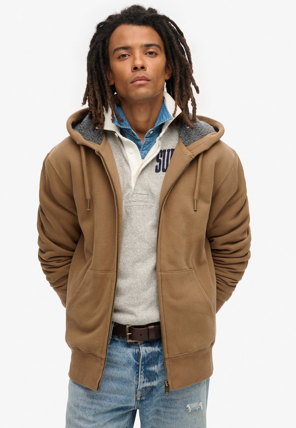 Superdry & Co BORG  - Zip-up sweatshirt - caramel brown