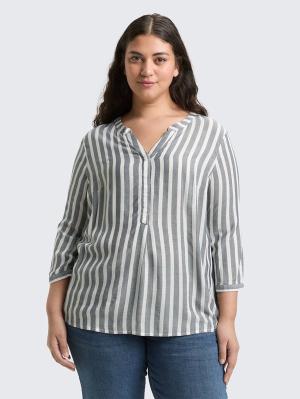 TOM TAILOR Blouse - offwhite/navy