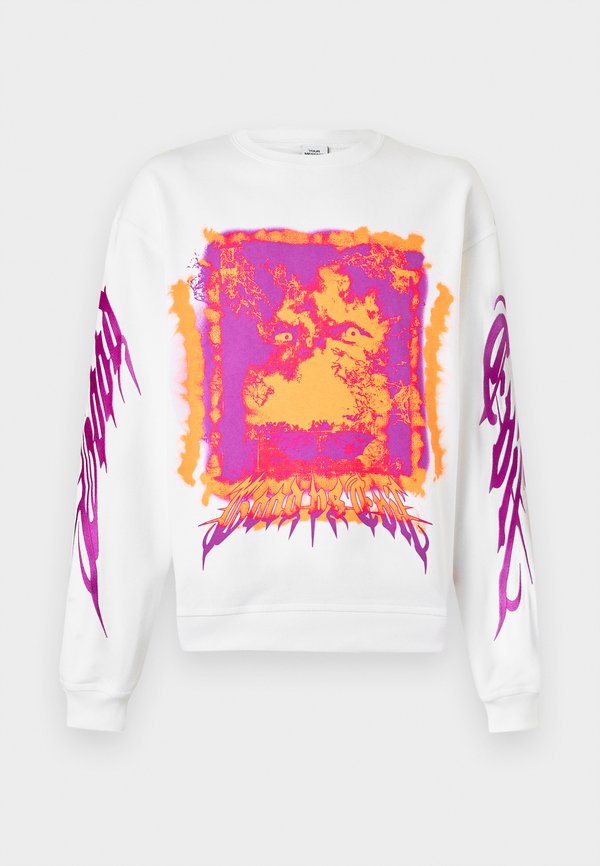 Nike Sportswear CREW - Sweatshirt - white/vivid purple/total orange/safety orange