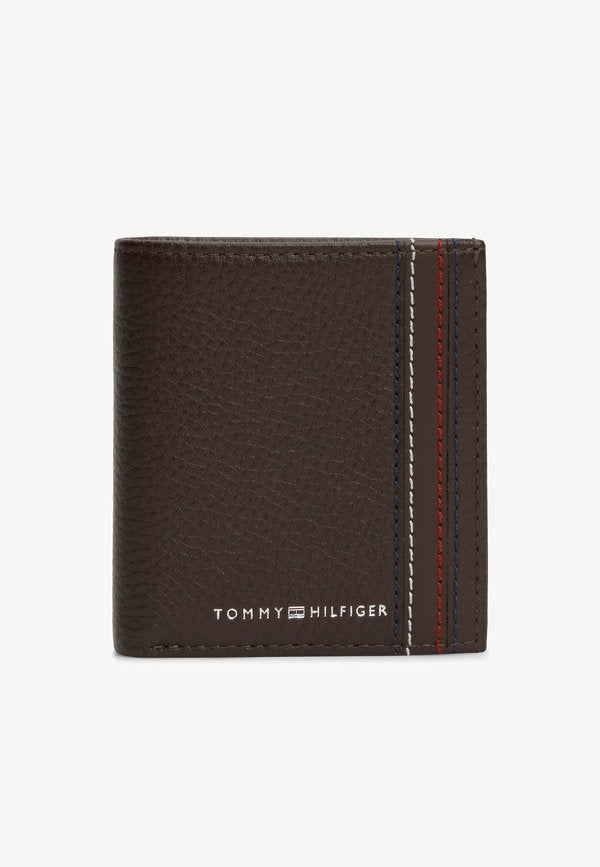 Tommy Hilfiger LOGO PEBBLE TRIFOLD - Wallet - coffee bean