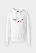 Tommy Hilfiger LOGO GRAPHIC FLEX FLEECE HOODY - Hoodie - white