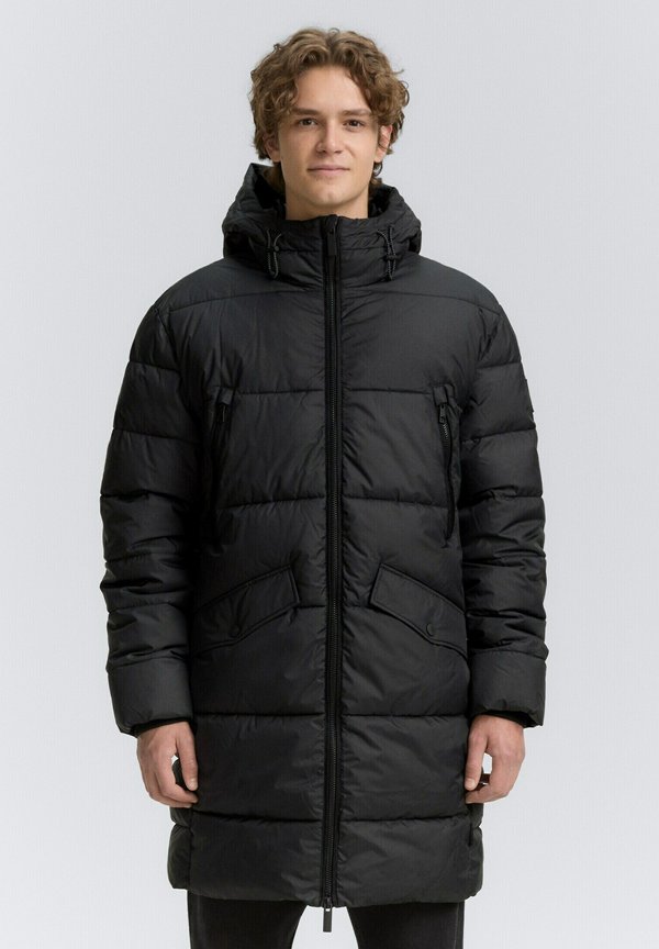 TOM TAILOR PUFFER MIT KAPUZE - Winter coat - black