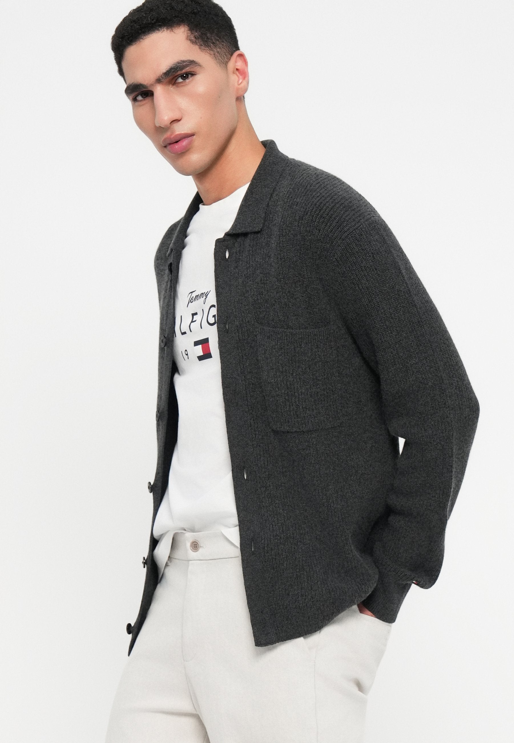 FISHERMAN RIB-KNIT COACH JACKET WITH WOOL Media 5