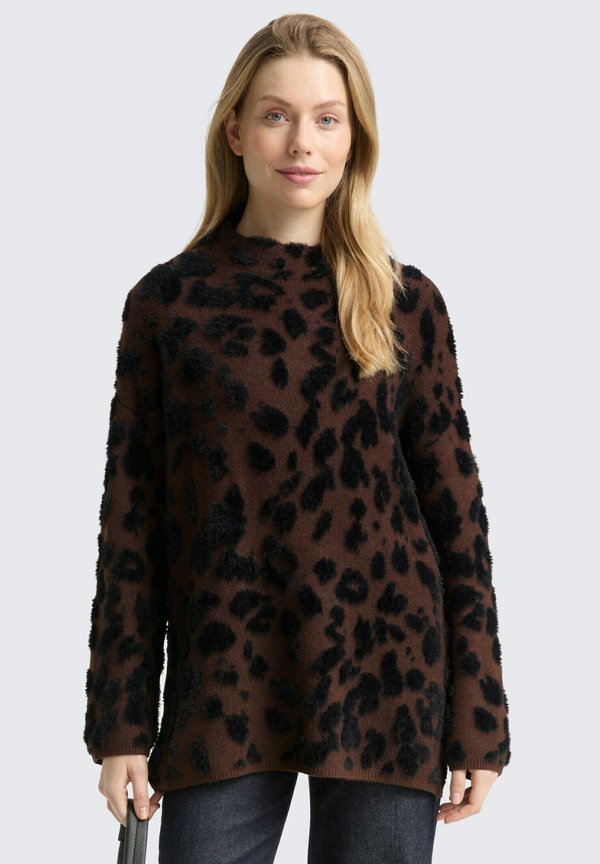 TOM TAILOR MIT LEO-MUSTER - Jumper - big brown leo design
