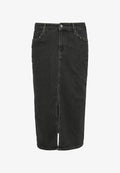 s.Oliver MIT GEHSCHLITZ - Pencil skirt - graphit